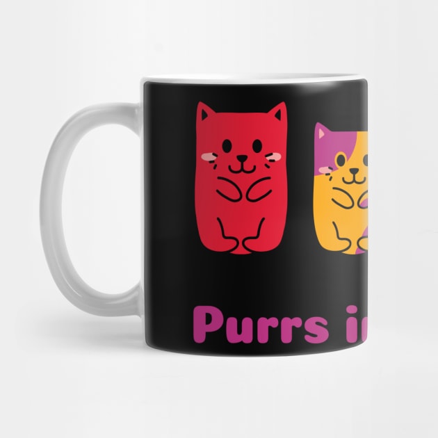 Purrs In Lesbian (In Lesbian Flag Colors) by For Lesbians, By Lesbians